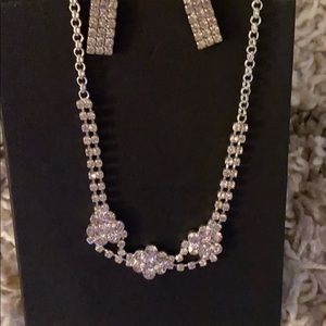 Costume Rhinestone Necklace & Earring Set
